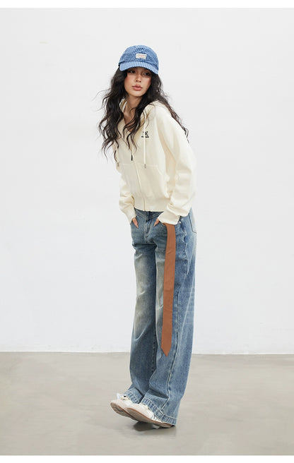 Vintage Washed Wide-Leg Jeans - CHINASQUAD