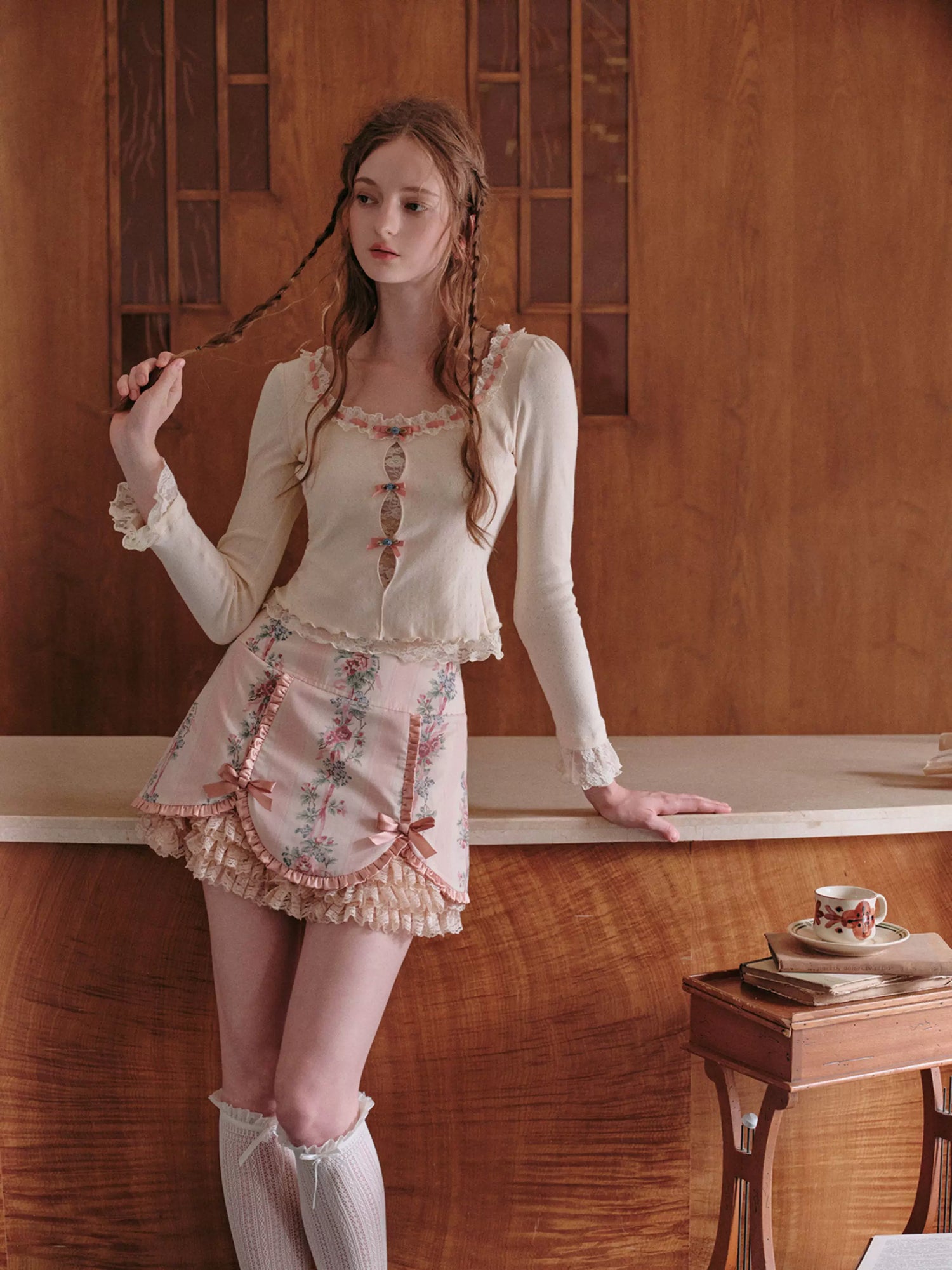 French Sweet Knit Long-Sleeve Base Crewneck