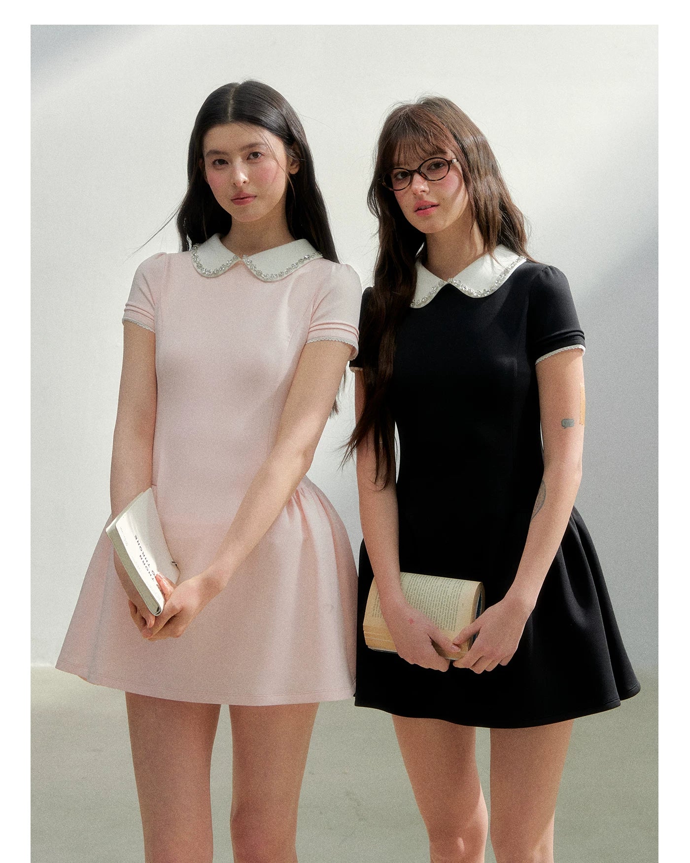 Vintage Crystal Collar Air Layer Princess Dress