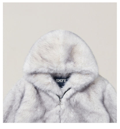 Cross Relic Oversized Faux Fur Hoodie