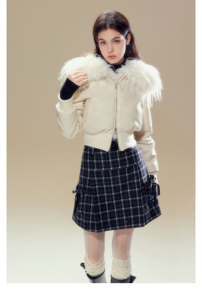 White Turn-down CollarFaux Shearling Coat - CHINASQUAD