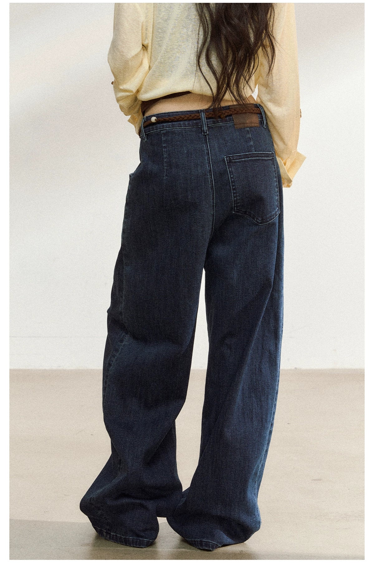 Classic Indigo High-Stretch Wide-Leg Jeans