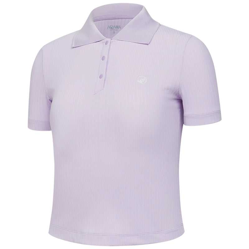 White &amp; Light Purple Fitted Golf Polo Sports T-shirt