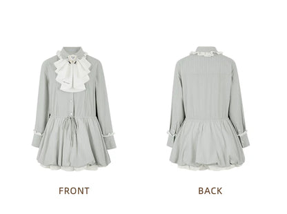 Smocked Bouquet Sleeve Waist-Cinching Mini Dress
