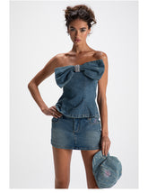 Blue Denim Kate Tube Top - CHINASQUAD