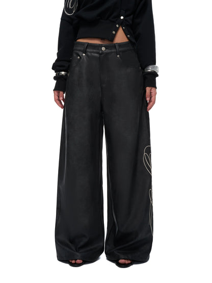 Crop Sweatshirt &amp; Faux Leather Pants Set