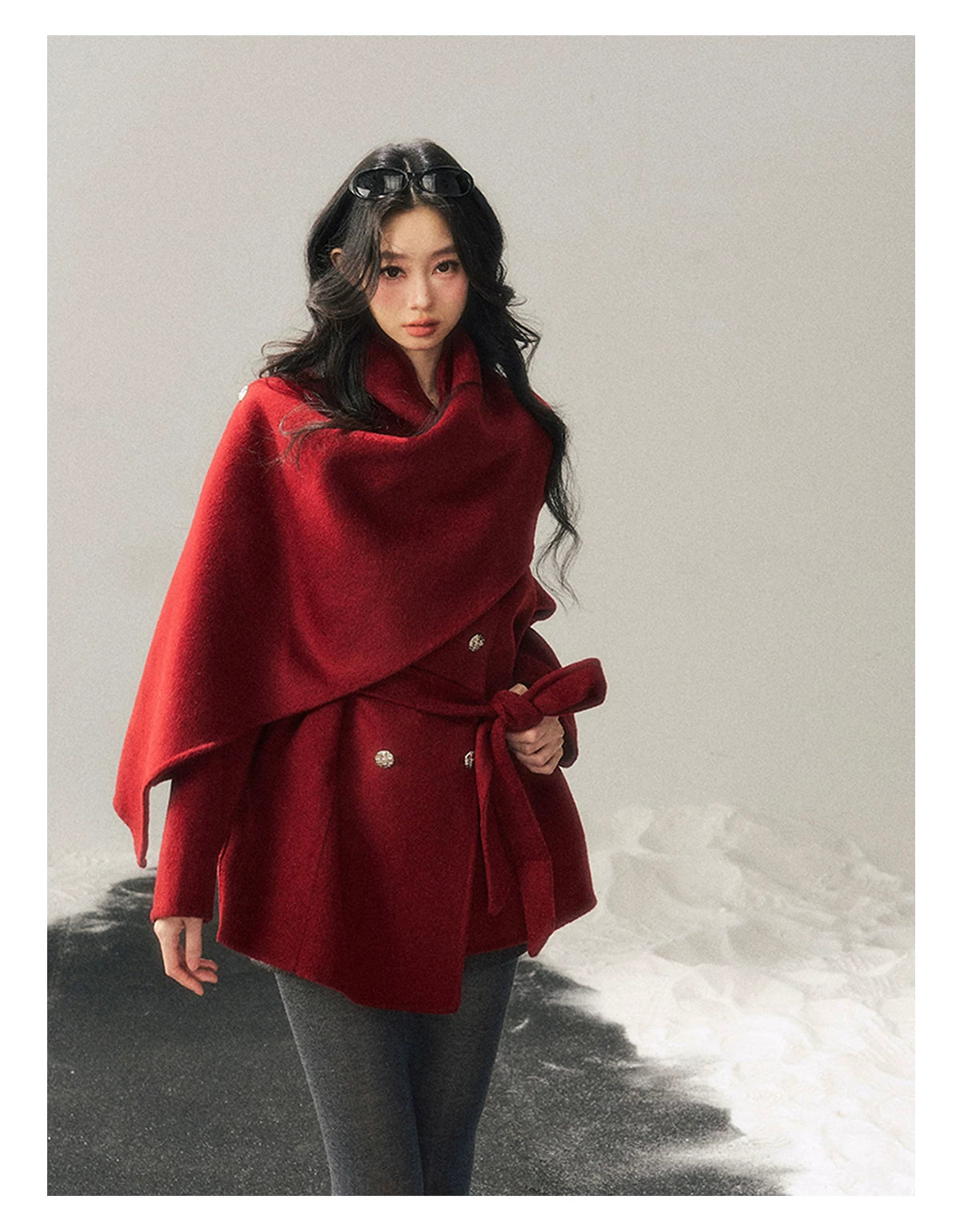 French British-Style Wool Coat