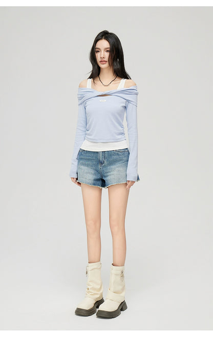 Off-Shoulder Two-Piece T-Shirt - CHINASQUAD