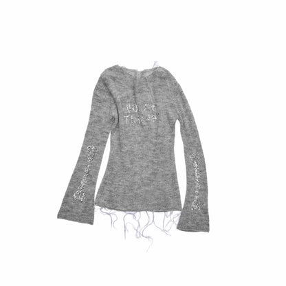 Mohair Sequin Sheer Knit Base Layer