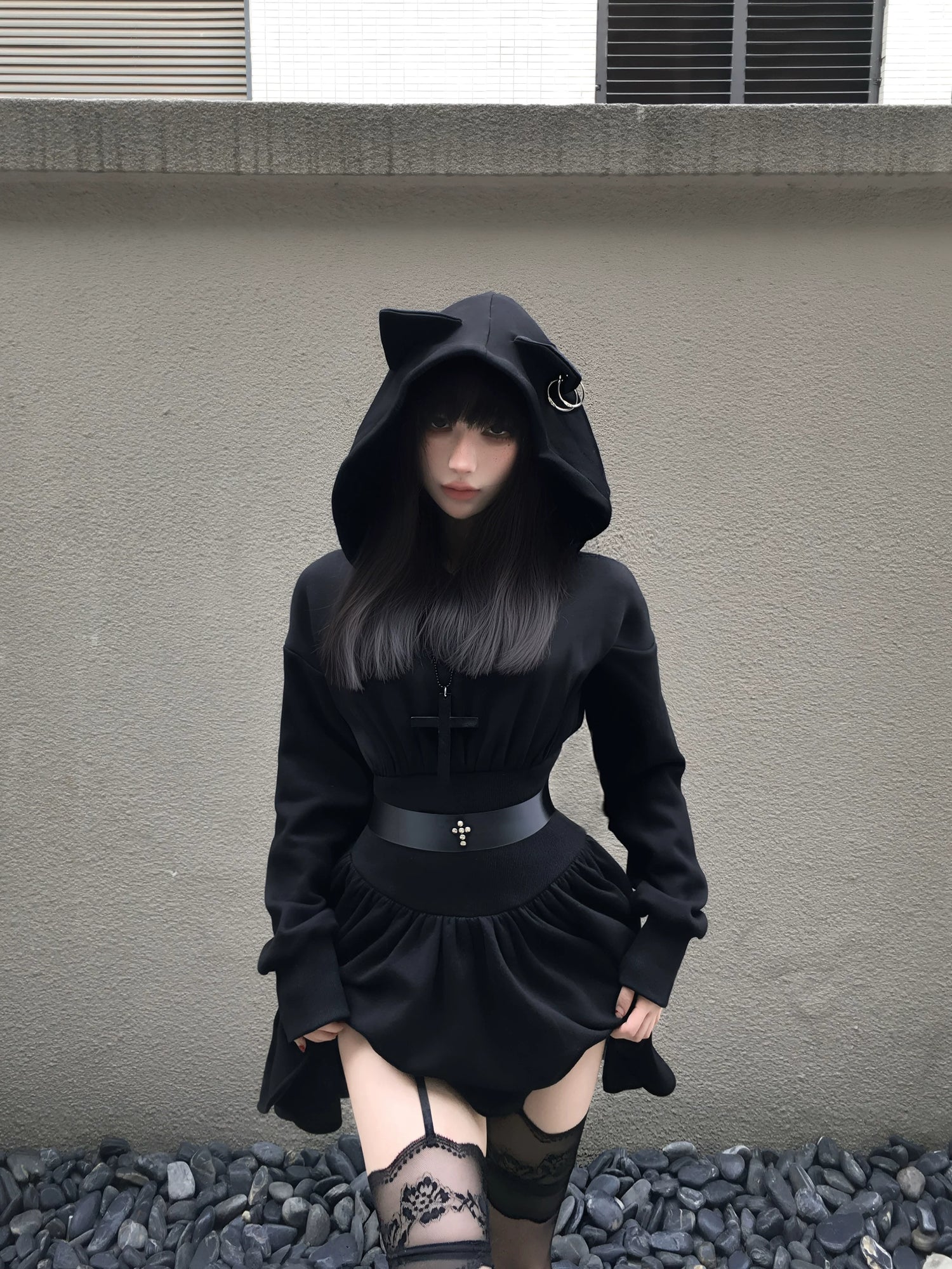 Waist-Cinching Sweatshirt Dress