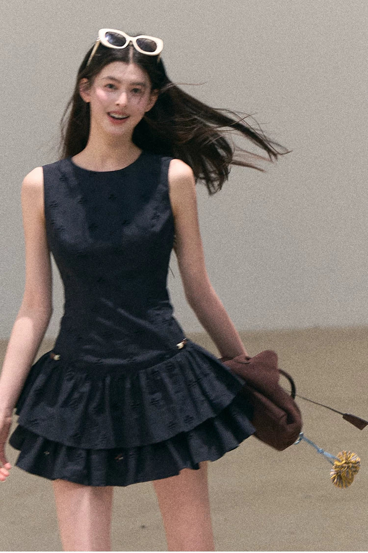 Bohemian Embroidered Cut-Out Cinched-Waist Summer Dress