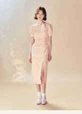 Pink Cheongsam Dress - CHINASQUAD