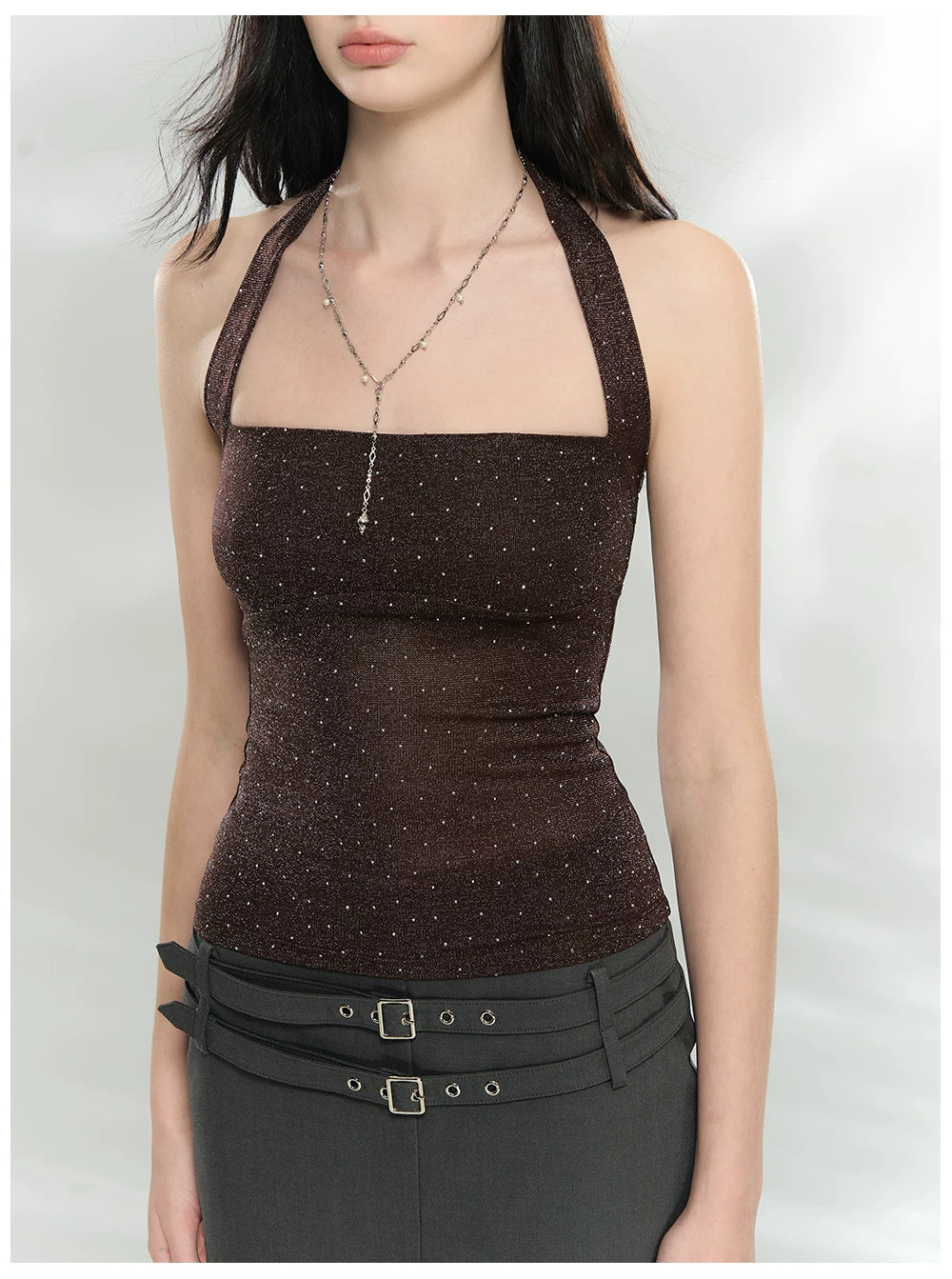Sparkling Halter Bandeau Bustier