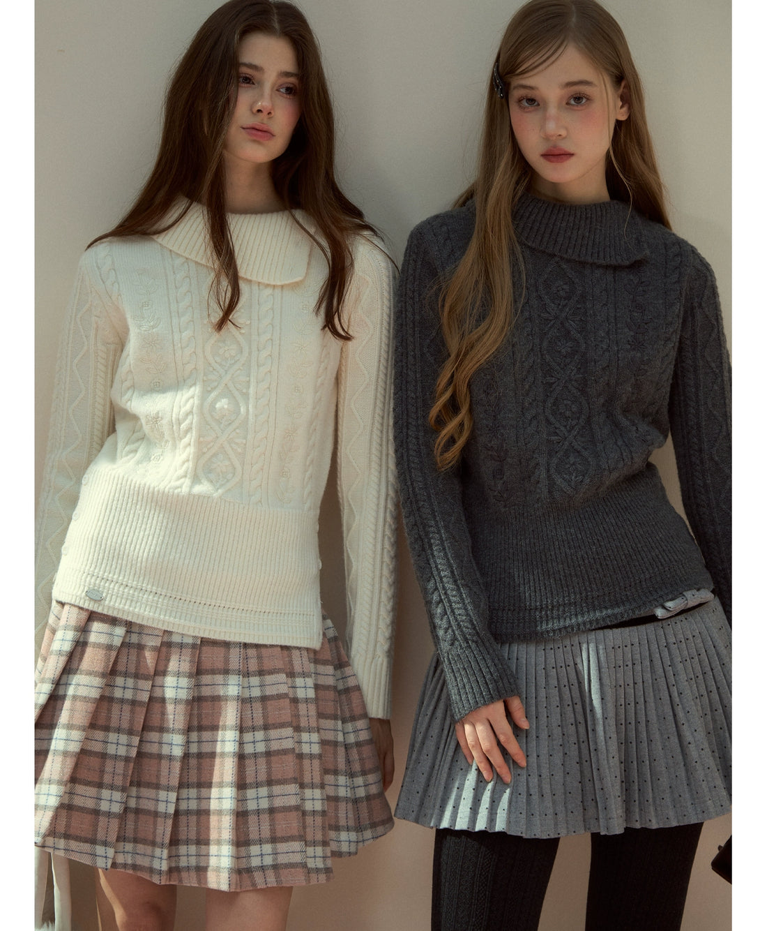 Winter Whisper Cable Knit Turtleneck Sweater