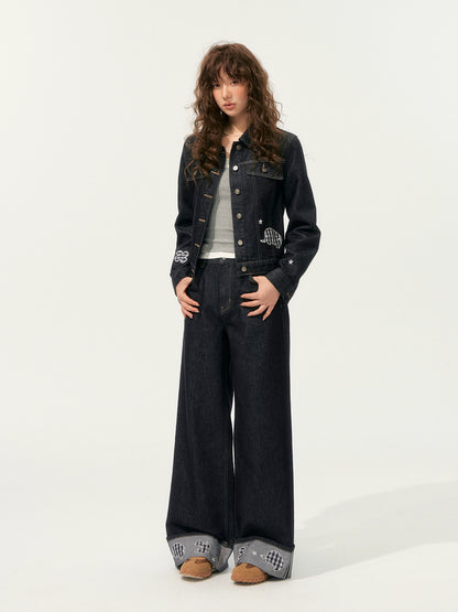 Embroidery Retro Denim Jacket