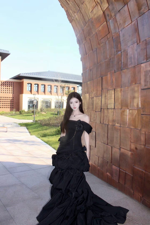 Black Hyacinth Couture Gown