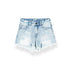 Blue Irregular Distressed Denim Shorts - CHINASQUAD