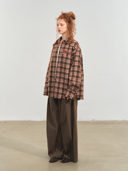 Fun Tassel Plaid Shirt