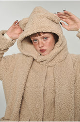 Plush Loungewear Pajamas Set with Bear Ear Hat - CHINASQUAD