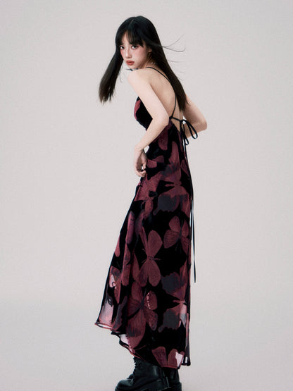 Backless New Chinese Slip Maxi Dress