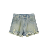 Blue  Rhinestone Butterfly Bow Shorts - CHINASQUAD