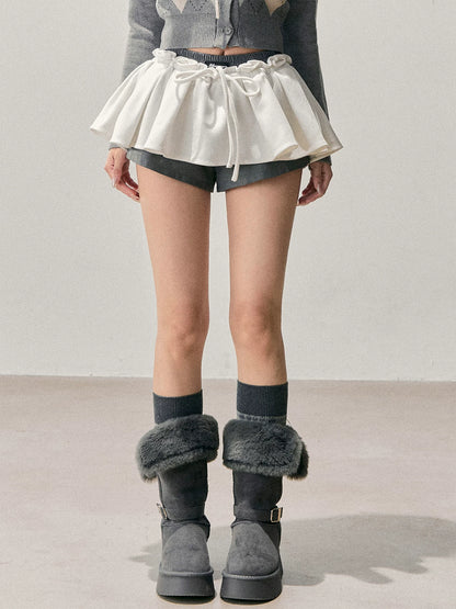 American-Style Puff A-Line Mini Skirt