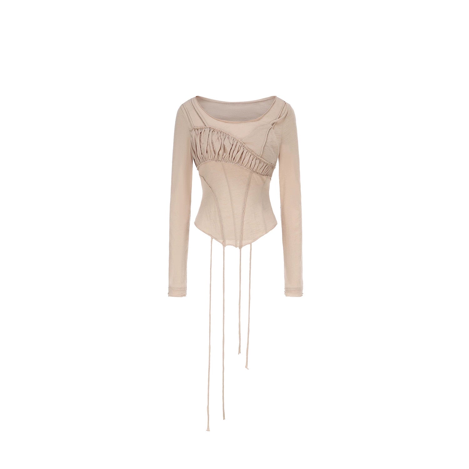 Nude Strapless Deconstructed Top