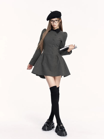 Vintage Preppy Faux Fit-and-Flare Dress