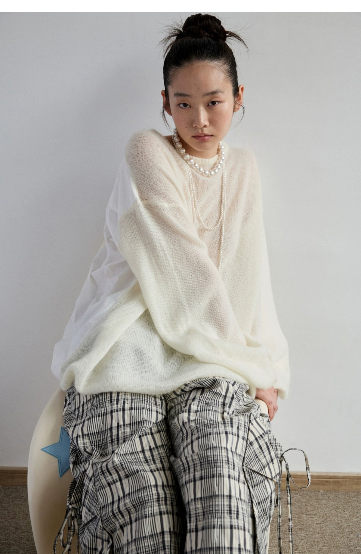 Mohair Panel Knit Sweater
