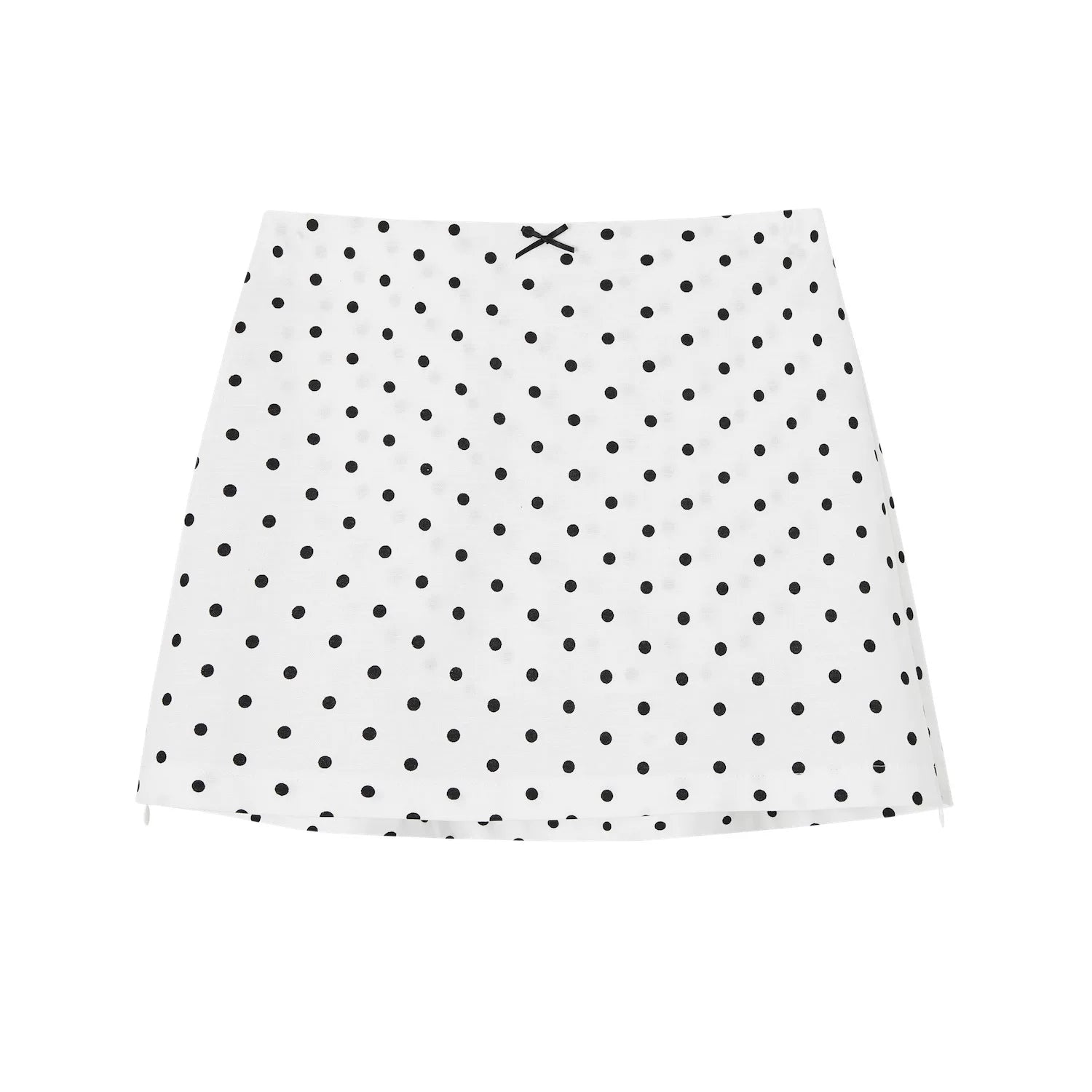 Classic Linen-Blend Polka Dot A-Line Mini Skirt