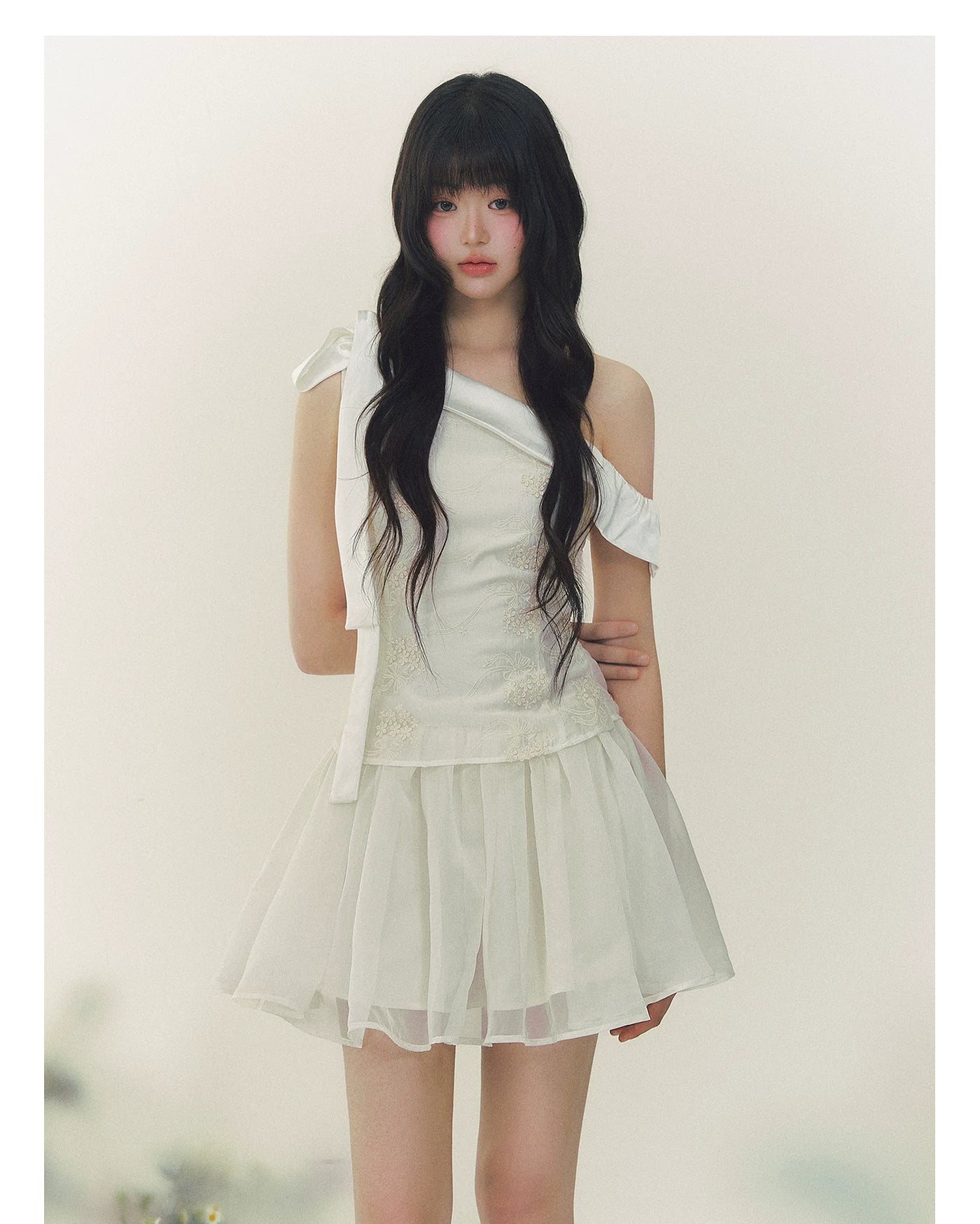 Satin Embroidered Princess Tulle Dress