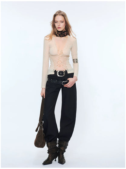 Metal-Waist Punk Tailored Trousers