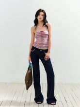 Micro-flare Tweed Low-waist Trousers - CHINASQUAD