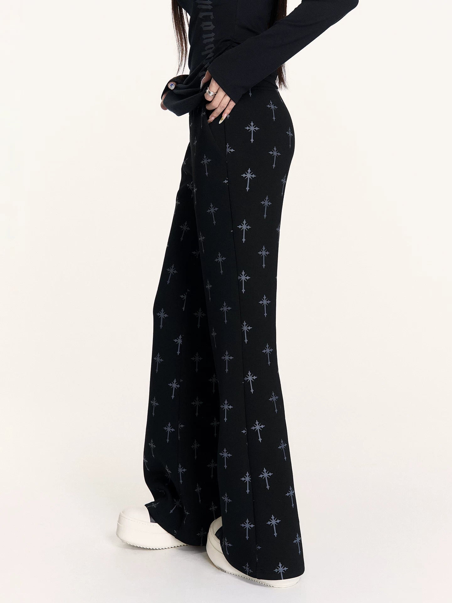 Hooded Sweatshirt Set with Shorts &amp; Flared Pants