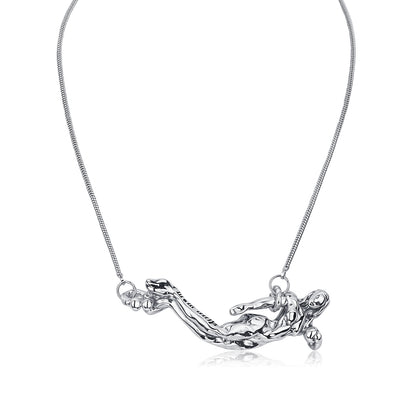 Silver Serpent Reshaped Romance Vintage Chain Necklace