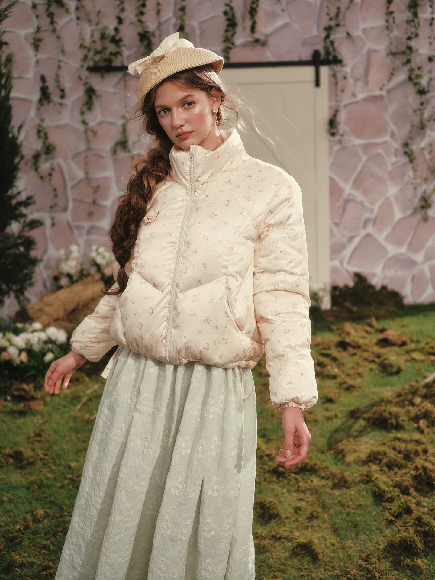 French Cropped Down Puffer Jacket