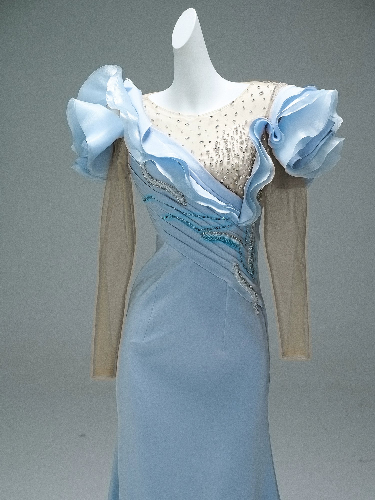 Celestial Meridian Sculpted Couture Gown