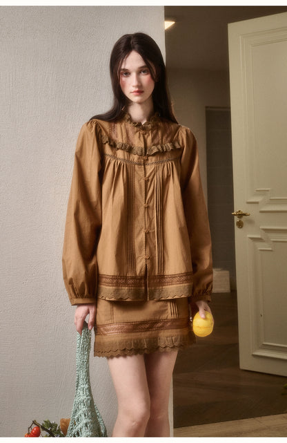 Cosagach Little World Cotton Shirt &amp; Skirt Set