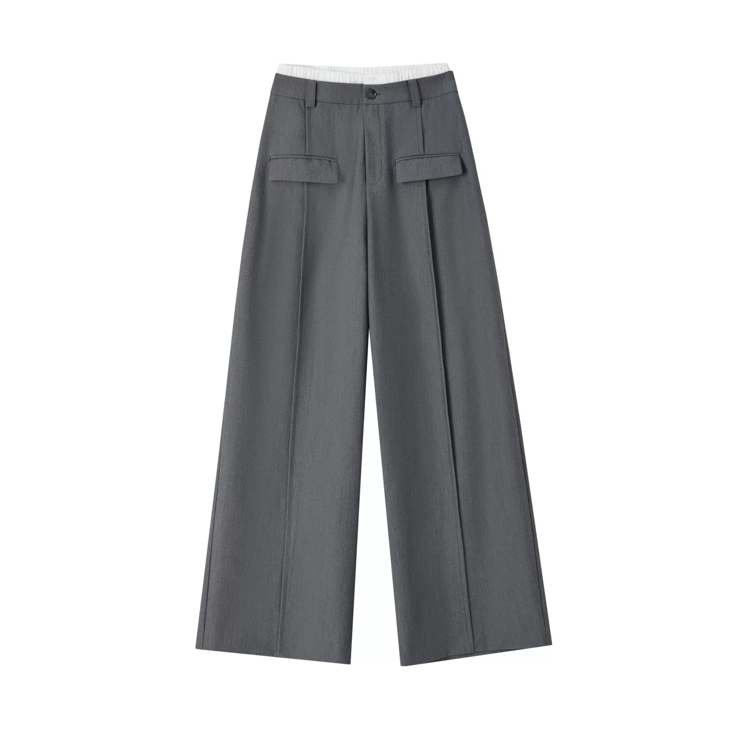 Black &amp; Gray Center Seam Wide-Leg Pants