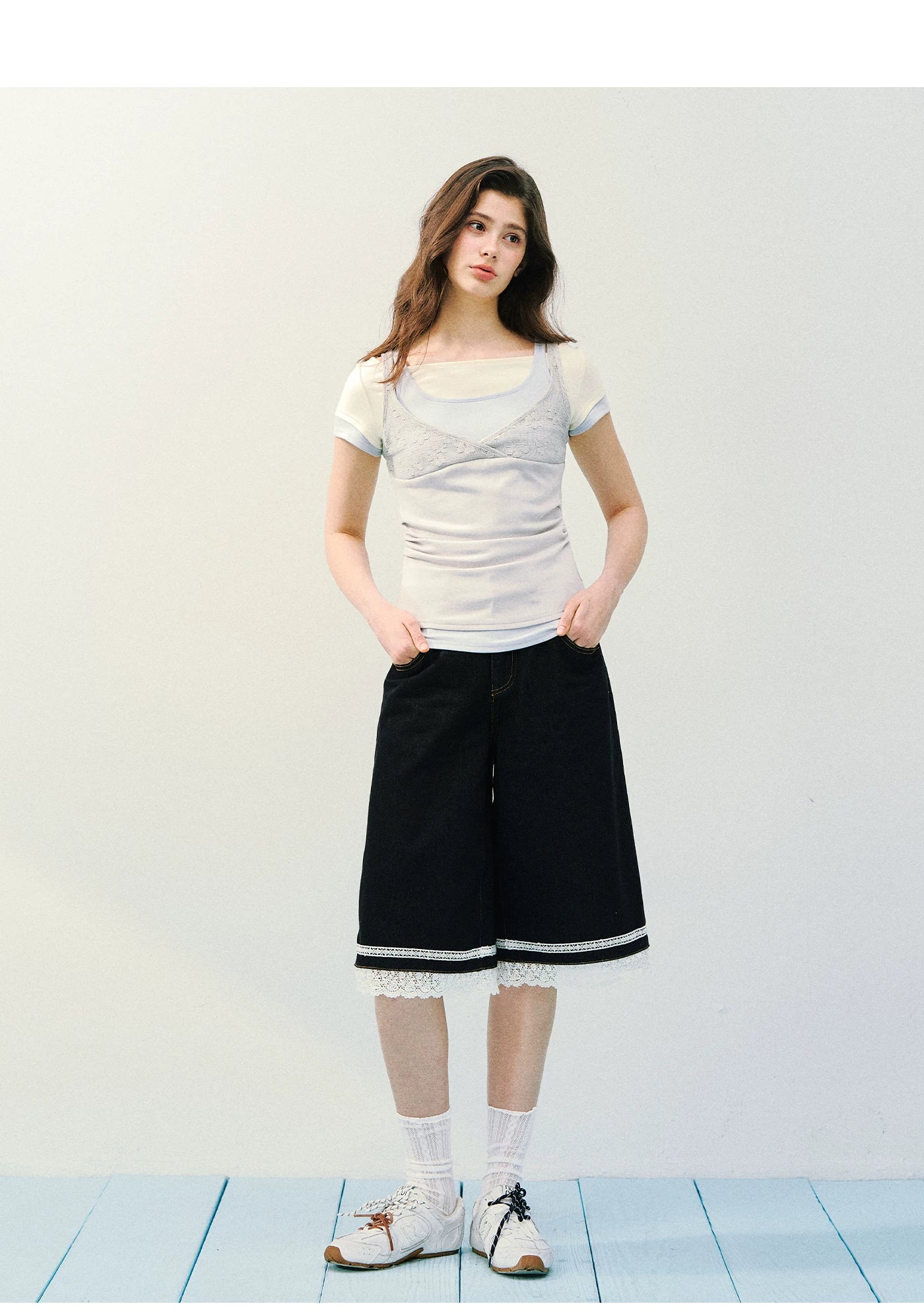 Layered Lace Knit Tee