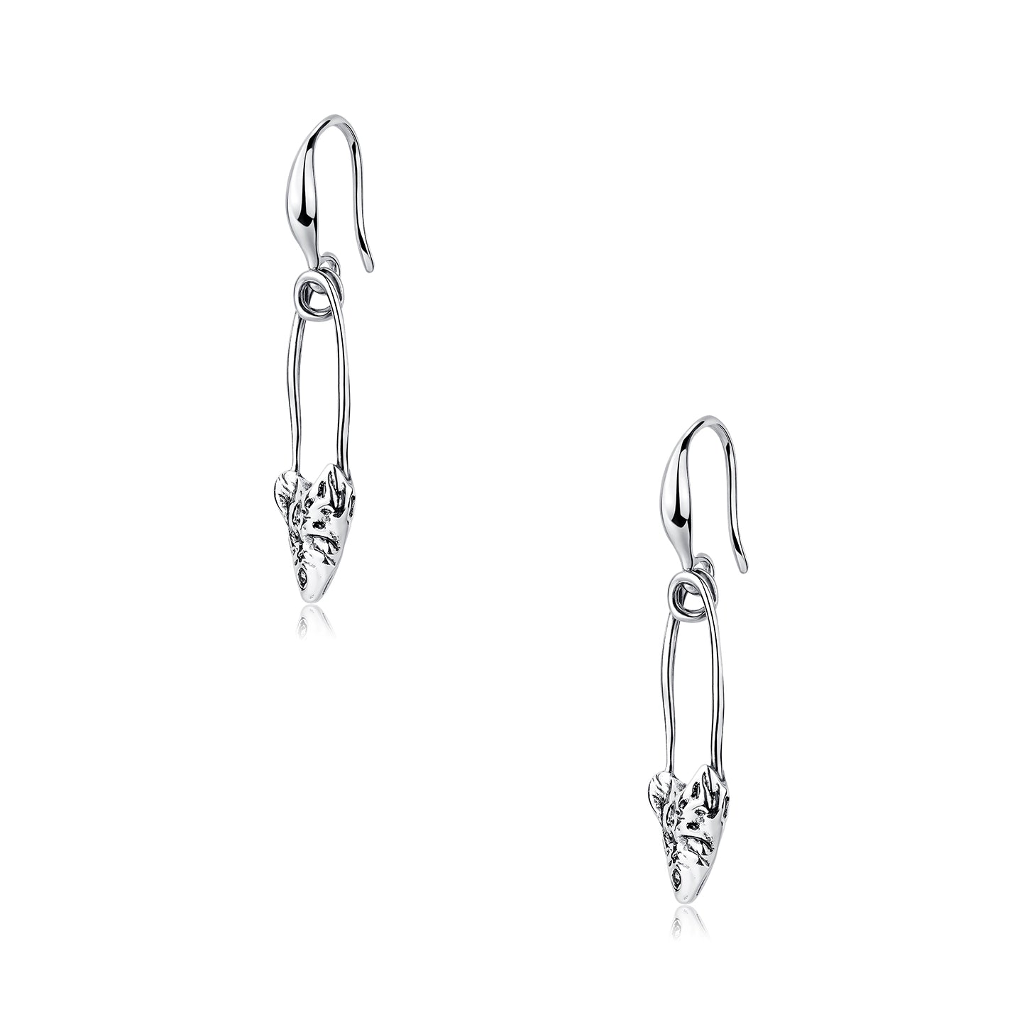 Paperclip Herringbone Stud Earrings