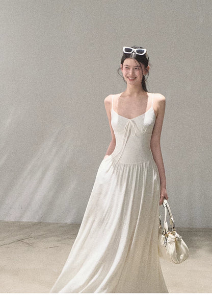 Passing Flower Shop Jacquard Backless Dress