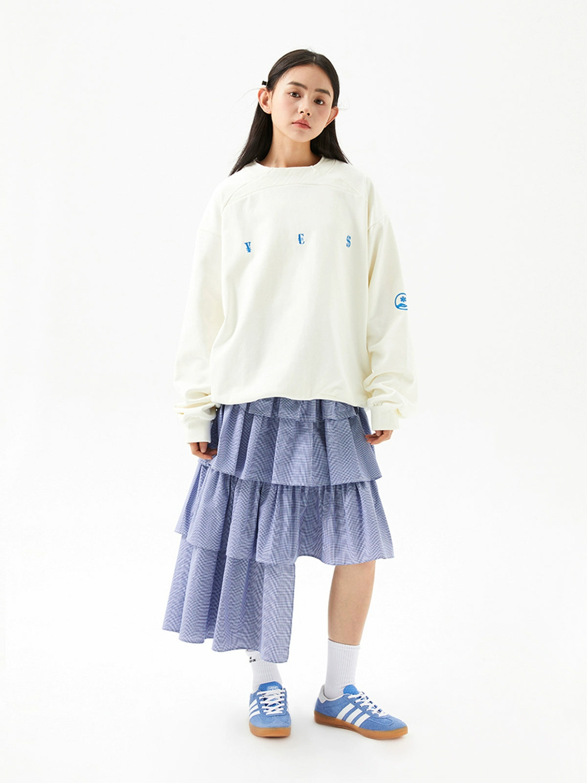 Sports Patchwork Collar Sweatshirt