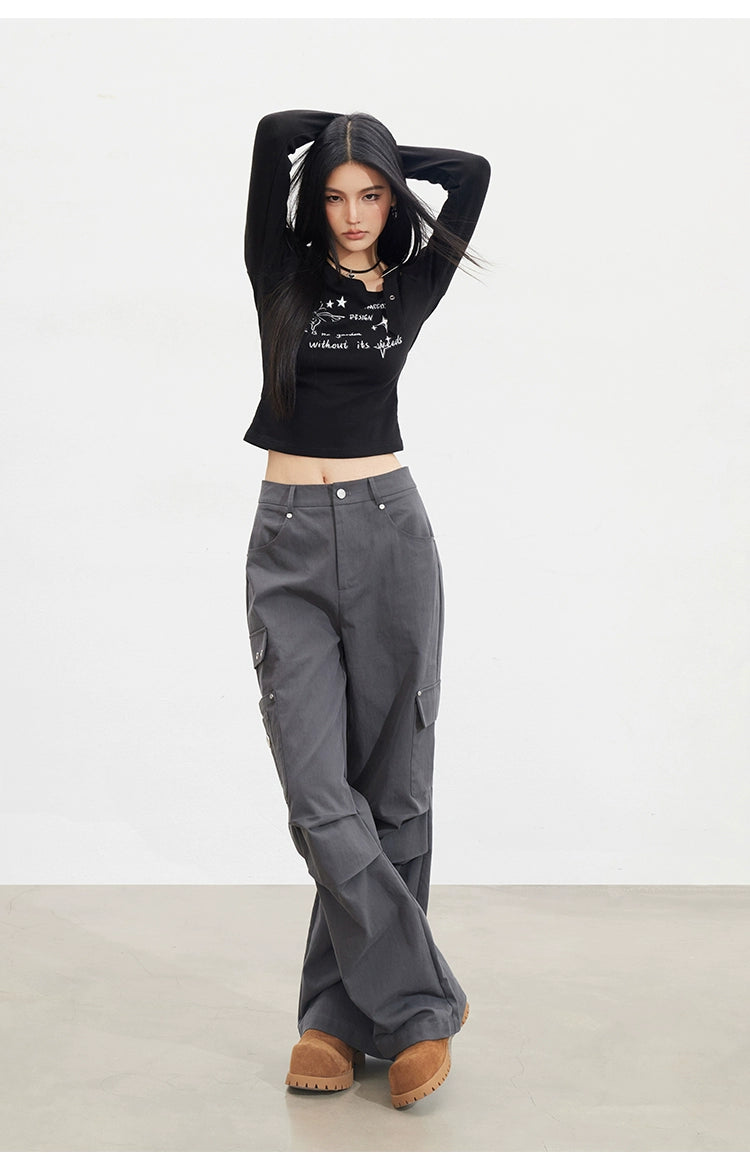 Butterfly Cold-Shoulder Long-Sleeve T-shirt