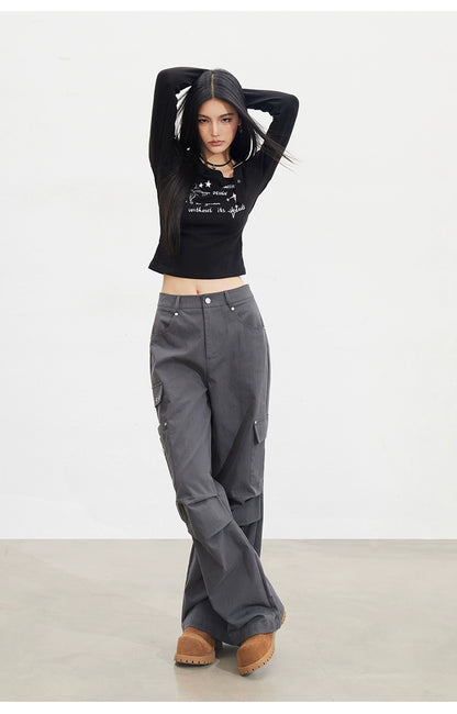 Butterfly Cold-Shoulder Long-Sleeve T-shirt