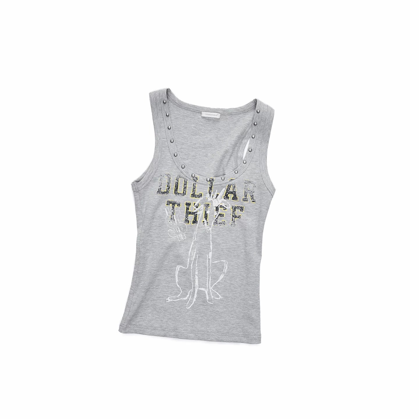 Vintage Graphic U-Neck Ribbed Tank