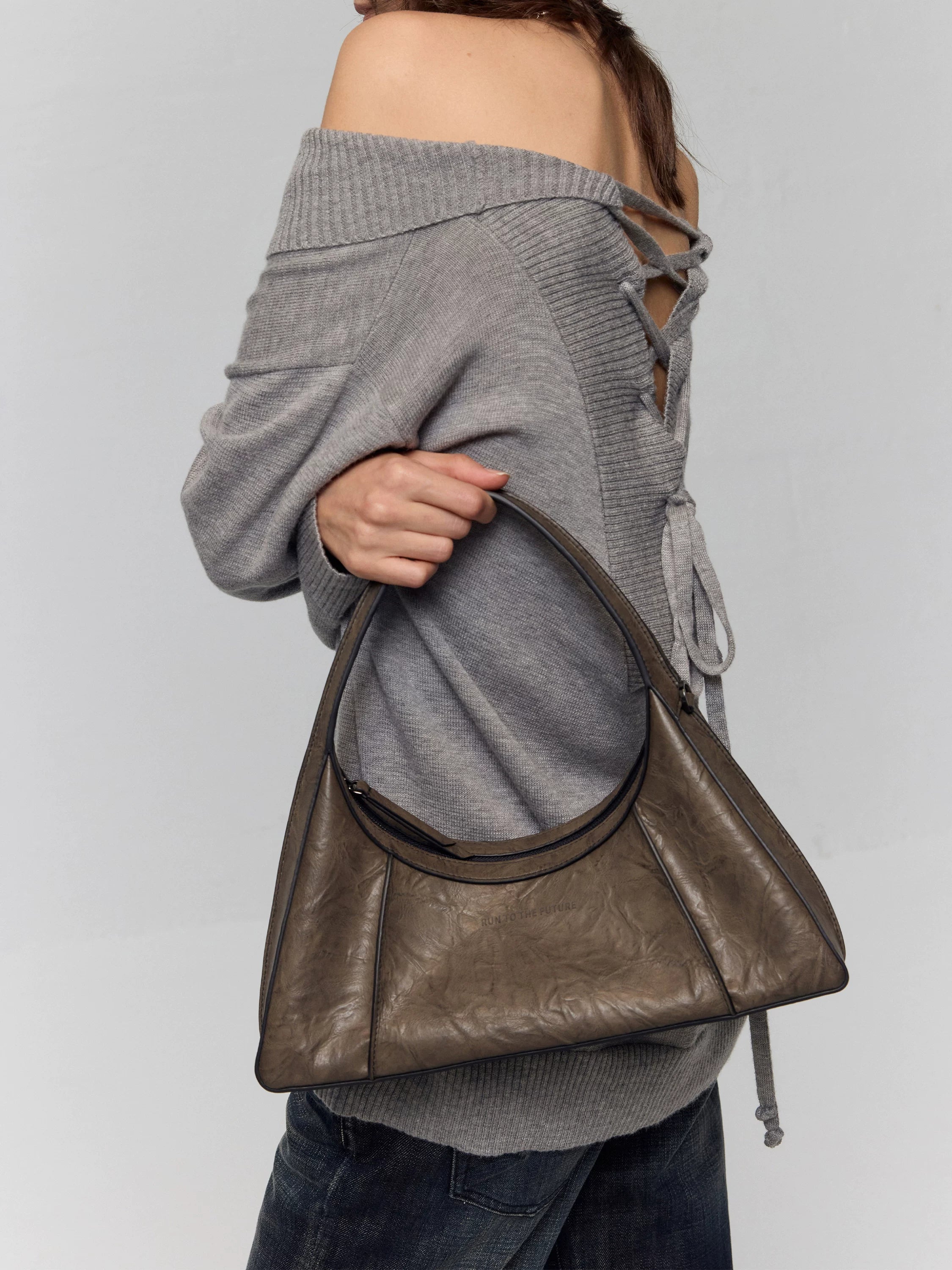 Waxed Eco-Leather Shoulder &amp; Handbag