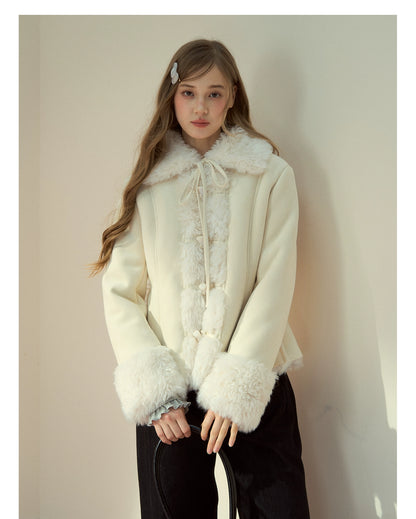 Vintage Faux Suede Shearling Toggle Jacket - CHINASQUAD