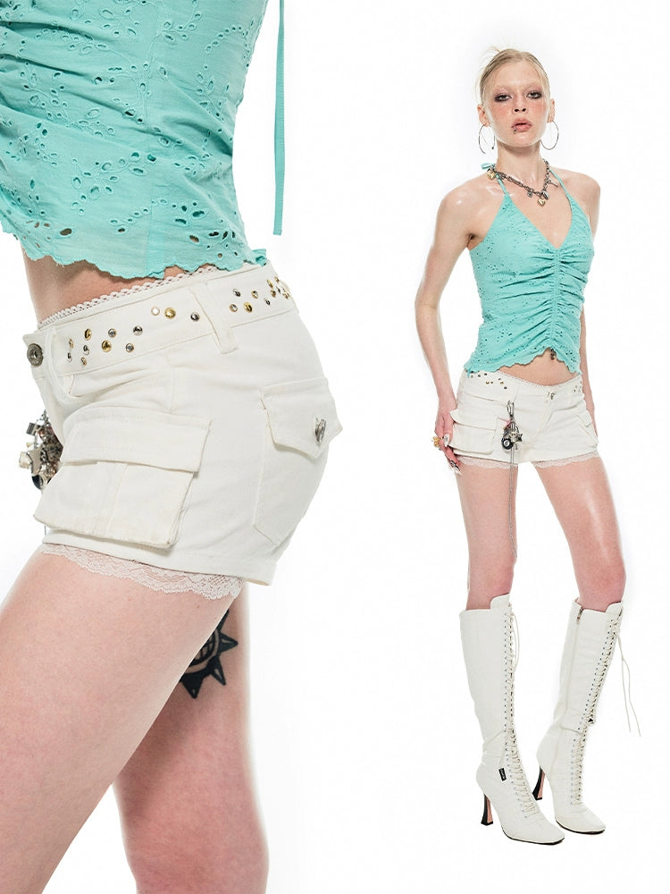 Studded Low-rise Shorts