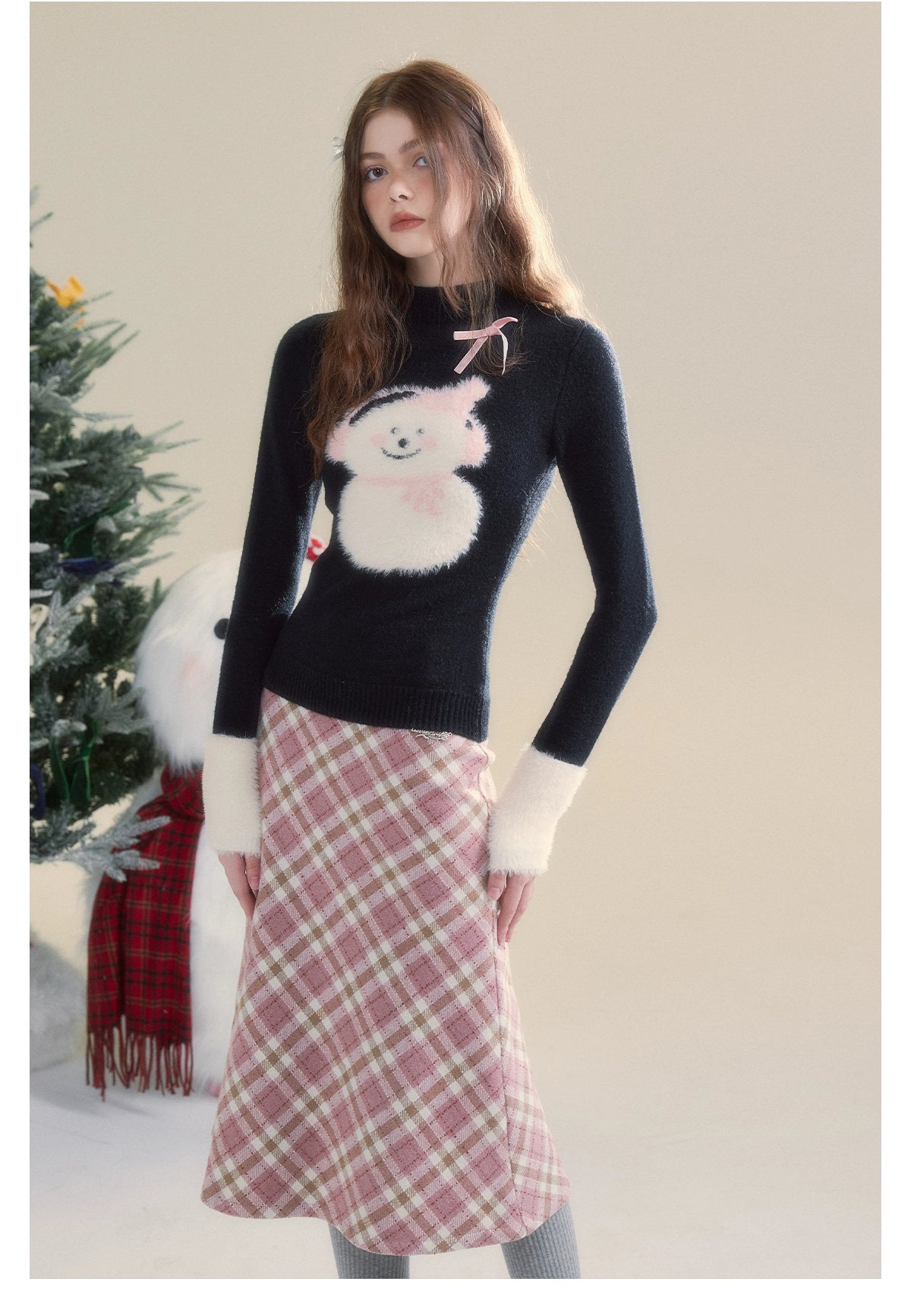 Black Snowman Mink Fur Sweater - CHINASQUAD